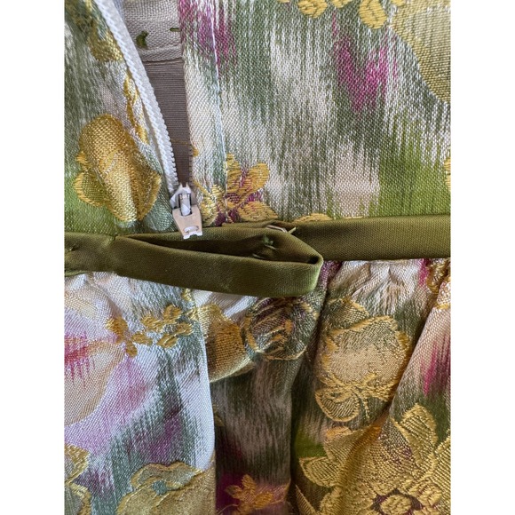 Lorrie Deb San Francisco‎ Floral Brocade Maxi Dress Vintage Modern Size 4 / 6 - Picture 9 of 15